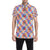 Peace Sign Patchwork Design Print Men's Short Sleeve Button Up Shirt