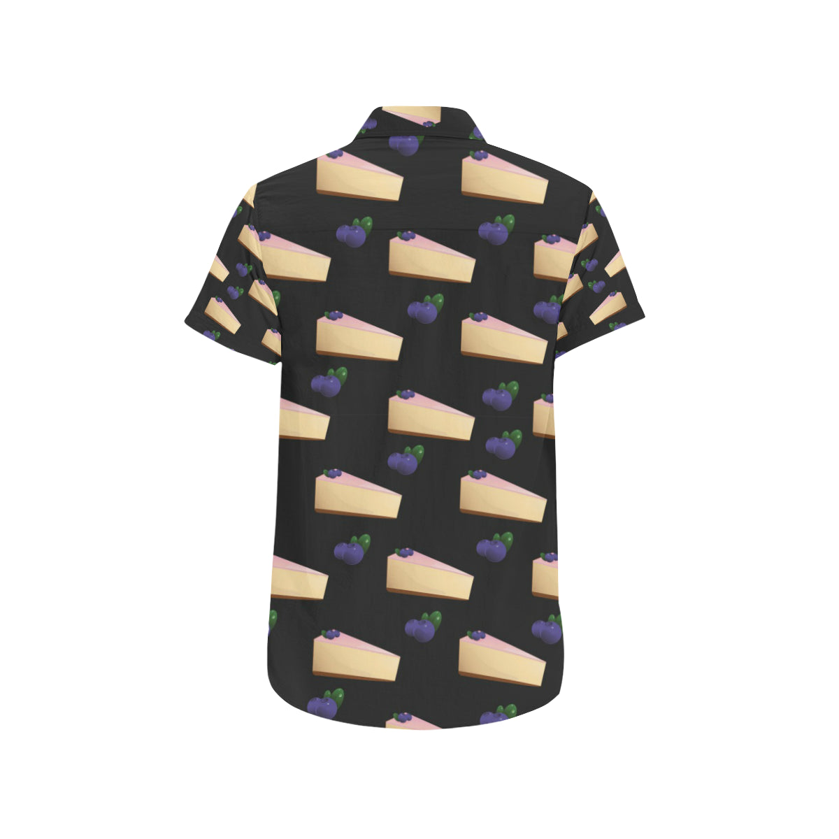 Cheesecake blueberry Pattern Print Design CK01 Men's Short Sleeve Button Up Shirt