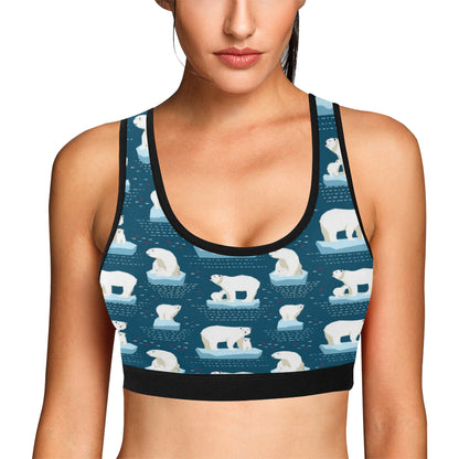 Polar Bear Pattern Print Design PB02 Sports Bra