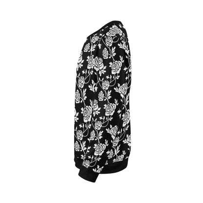 Rose Pattern Print Design RO013 Men Long Sleeve Sweatshirt
