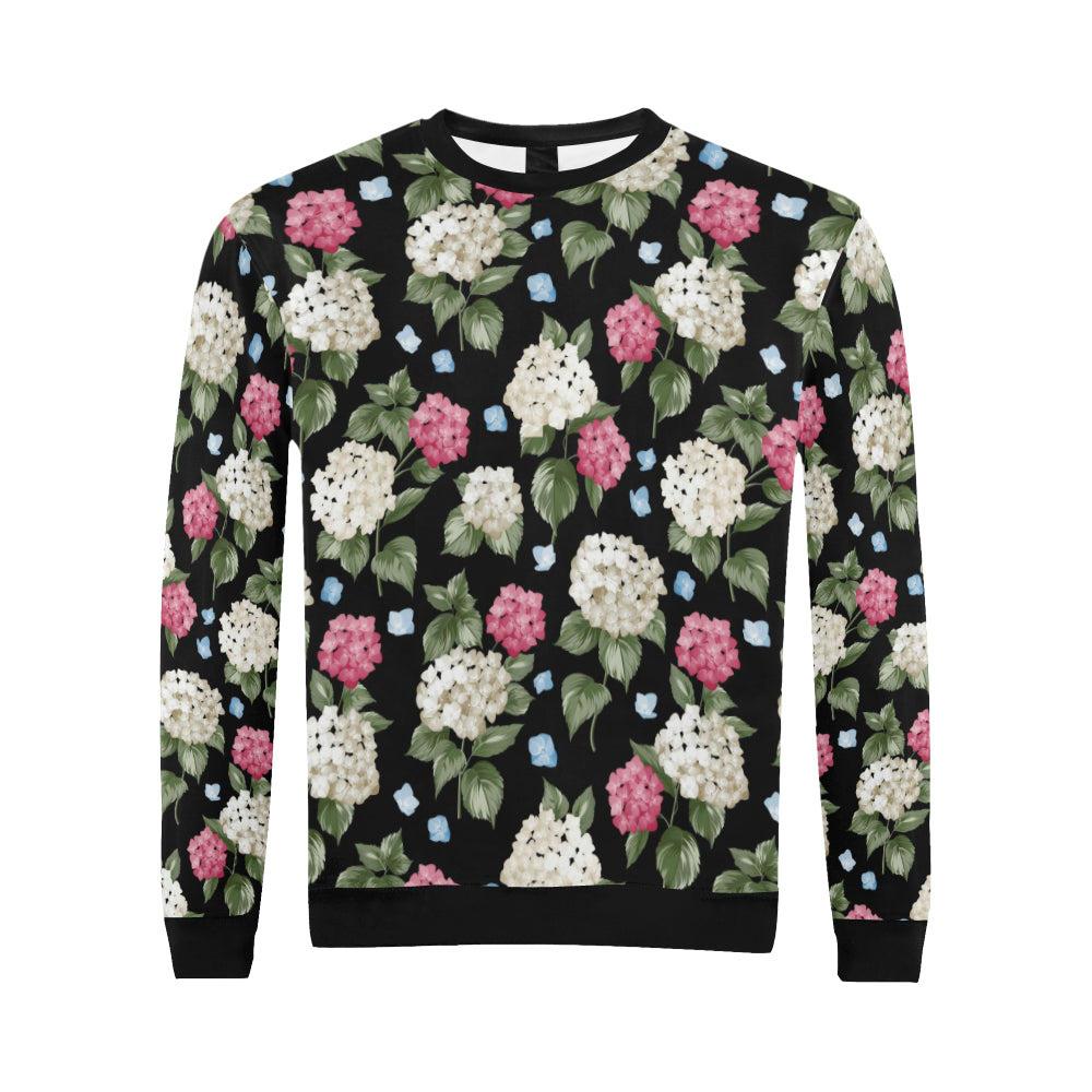 Hydrangea Pattern Print Design HD09 Men Long Sleeve Sweatshirt