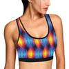 Flame Fire Blue Design Print Sports Bra