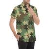 Puzzle Camo Pattern Print Design A03 Men's Short Sleeve Button Up Shirt