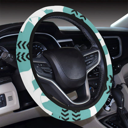 Polar Bear Pattern Print Design A05 Steering Wheel Cover with Elastic Edge