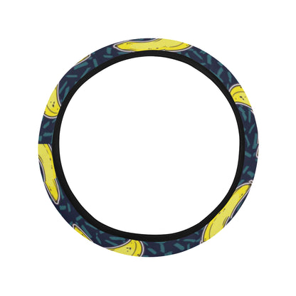 Banana Pattern Print Design BA09 Steering Wheel Cover with Elastic Edge