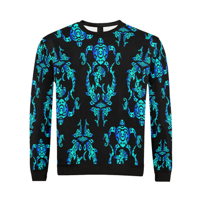 Sea turtle Polynesian Tribal Hawaiian Men Long Sleeve Sweatshirt