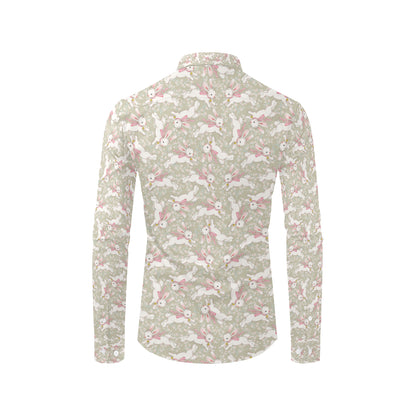 Bunny Pattern Print Design 06 Men's Long Sleeve Shirt