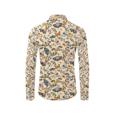 Butterfly Pattern Print Design 04 Men's Long Sleeve Shirt