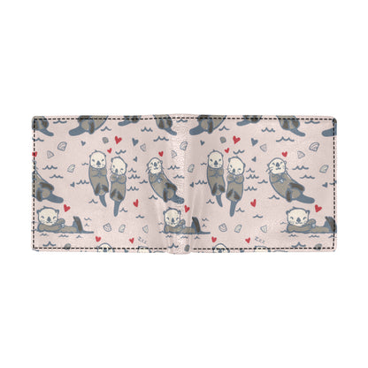 Sea Otter Pattern Print Design 02 Men's ID Card Wallet