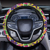 Peace Sign Pattern Print Design A04 Steering Wheel Cover with Elastic Edge