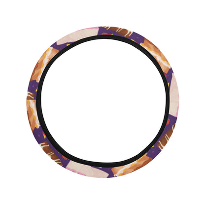 Cake Pattern Print Design 05 Steering Wheel Cover with Elastic Edge