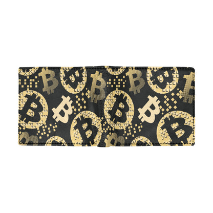 Bitcoin Pattern Print Design DO06 Men's ID Card Wallet