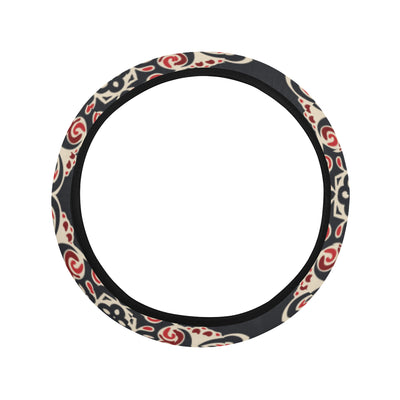 Medallion Pattern Print Design 01 Steering Wheel Cover with Elastic Edge