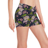 lotus Embroidered Pattern Print Design LO06 Yoga Shorts