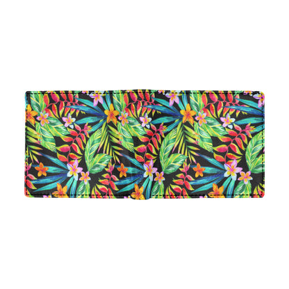 Heliconia Pattern Print Design HL09 Men's ID Card Wallet