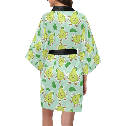 Avocado Pattern Print Design AC011 Women's Short Kimono