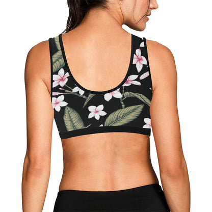Plumeria Pattern Print Design PM021 Sports Bra