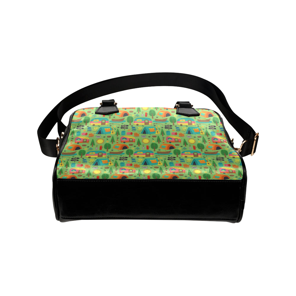 Camping Camper Pattern Print Design 04 Shoulder Handbag