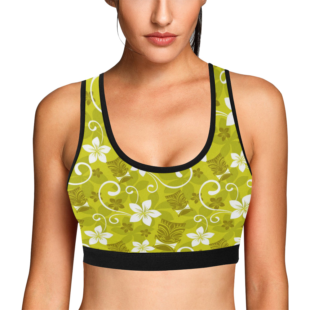Hawaiian Themed Pattern Print Design H019 Sports Bra