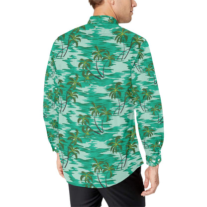 Palm Tree Pattern Print Design A01 Men's Long Sleeve Shirt