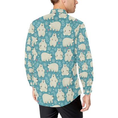 Bear Pattern Print Design BE04 Men's Long Sleeve Shirt