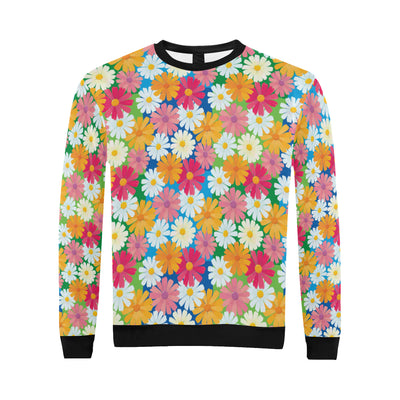 Daisy Pattern Print Design DS05 Men Long Sleeve Sweatshirt