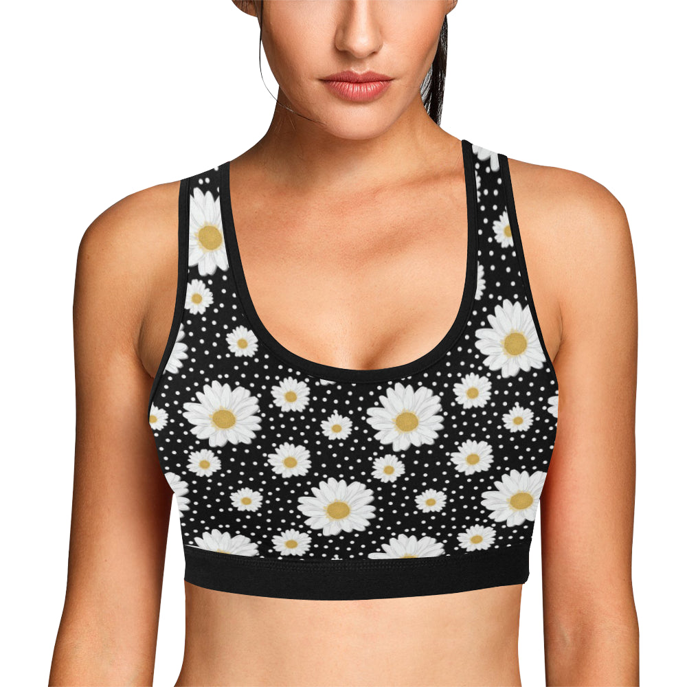 Daisy Pattern Print Design DS02 Sports Bra