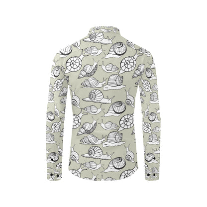 Snail Pattern Print Design 03 Men's Long Sleeve Shirt