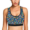 Surfboard Pattern Print Sports Bra