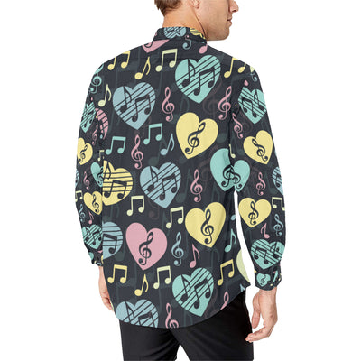 Music note Pattern Print Design A03 Men's Long Sleeve Shirt