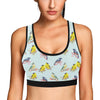 Bird Sweet Themed Print Pattern Sports Bra