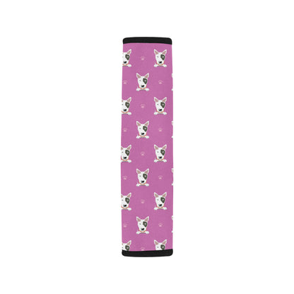 Bull Terrier Happy Print Pattern Car Seat Belt Cover
