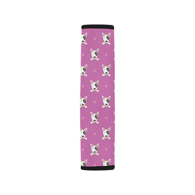 Bull Terrier Happy Print Pattern Car Seat Belt Cover