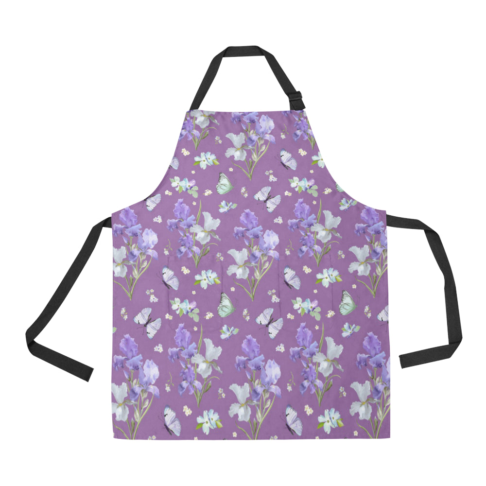 Iris Pattern Print Design IR09 Apron with Pocket