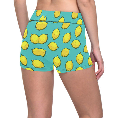 Lemon Pattern Print Design LM04 Yoga Shorts