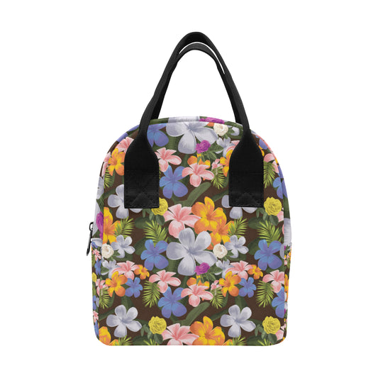 Plumeria Pattern Print Design PM03 Insulated Lunch Bag