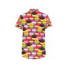 Cupcake Pattern Print Design CP02 Men's Short Sleeve Button Up Shirt