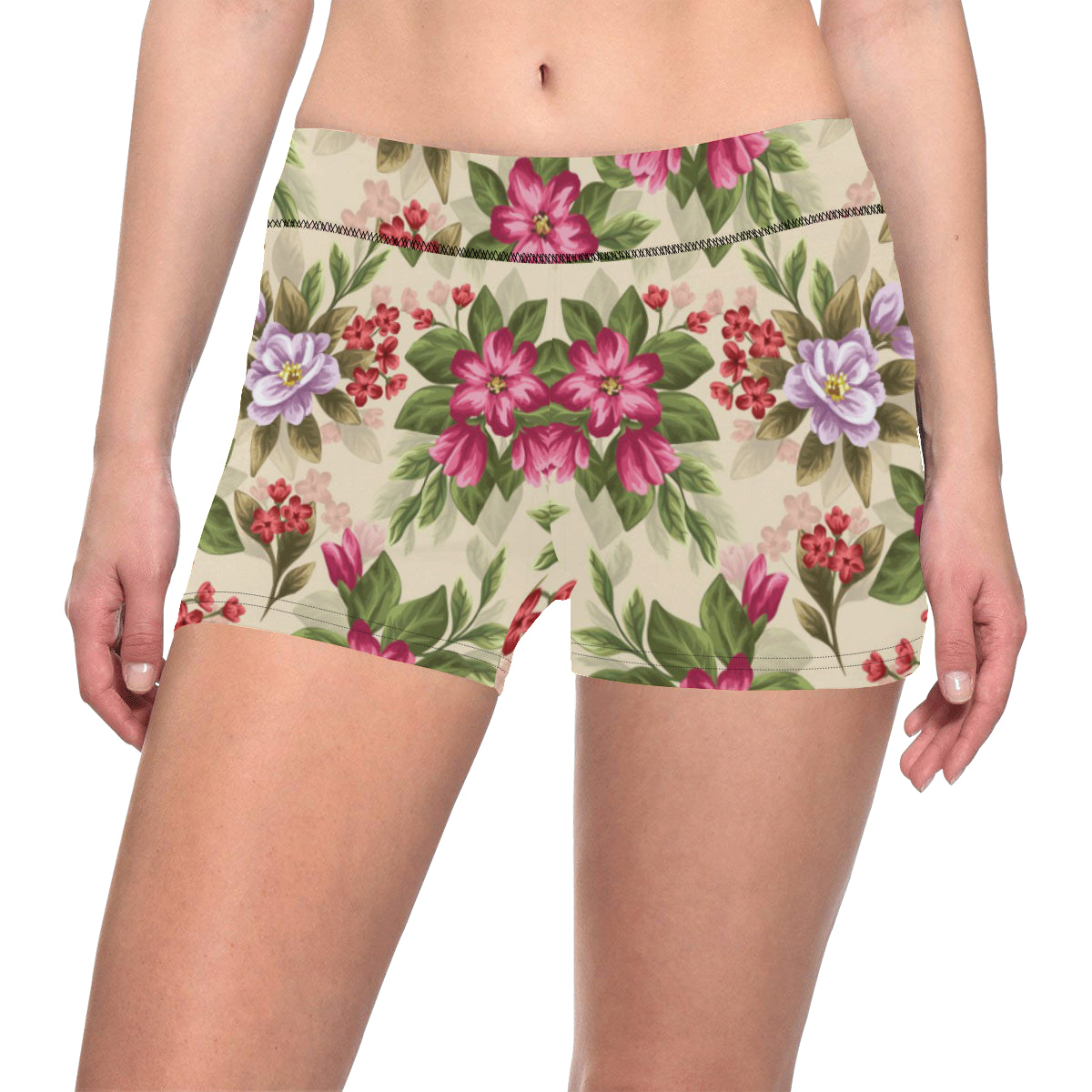 Summer Floral Pattern Print Design SF08 Yoga Shorts