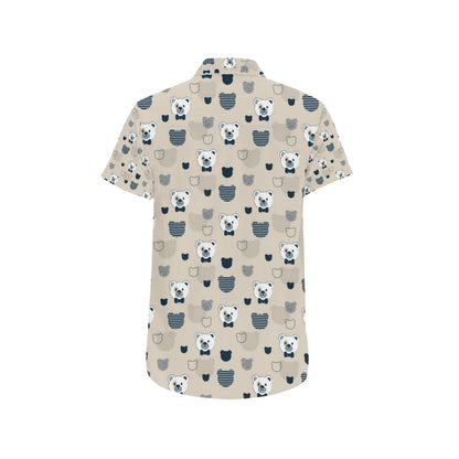 Bear Pattern Print Design 05 Men's Short Sleeve Button Up Shirt