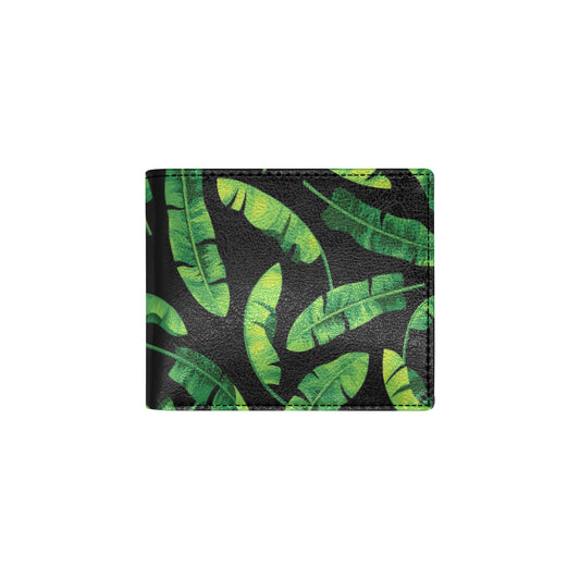 Banana Leaf Pattern Print Design BL02 Men's ID Card Wallet