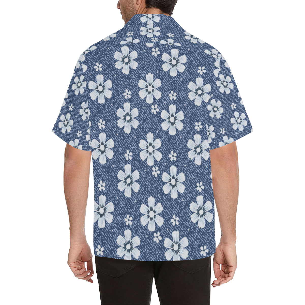 Jean Flower Pattern Print Design 03 Men's Hawaiian Shirt