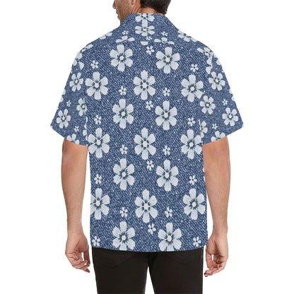 Jean Flower Pattern Print Design 03 Men's Hawaiian Shirt