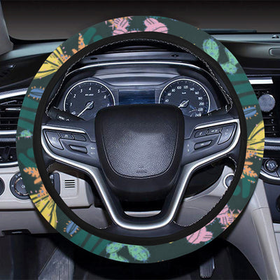 Cactus Pattern Print Design 05 Steering Wheel Cover with Elastic Edge