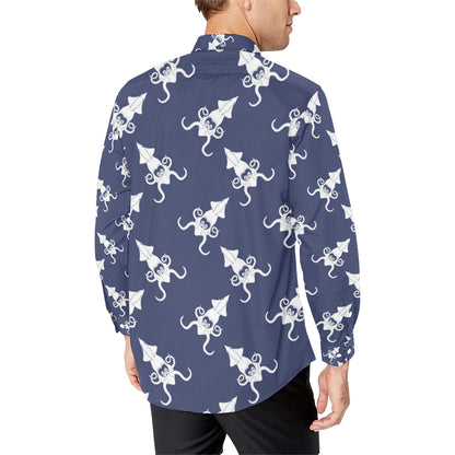 Giant Squid Pattern Print Design 02 Men's Long Sleeve Shirt