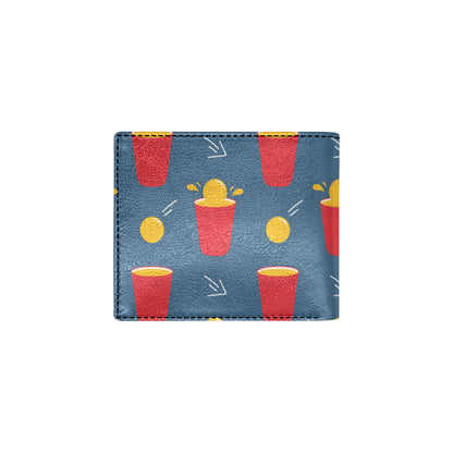 Beer Pong Pattern Print Design 02 Men's ID Card Wallet