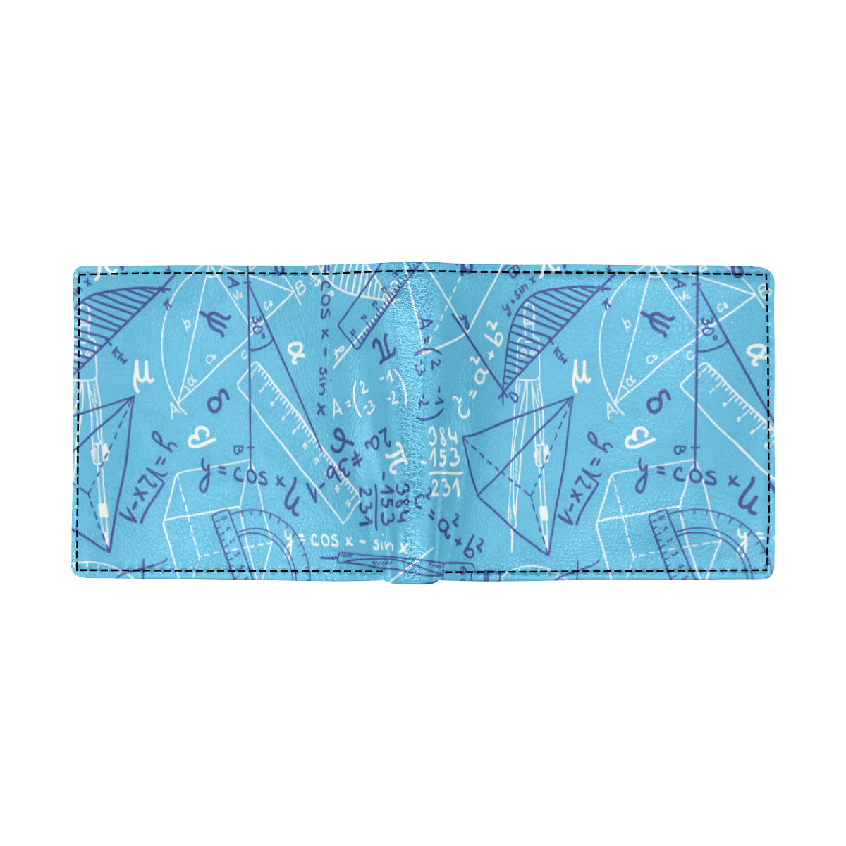 Math Pattern Print Design 02 Men's ID Card Wallet