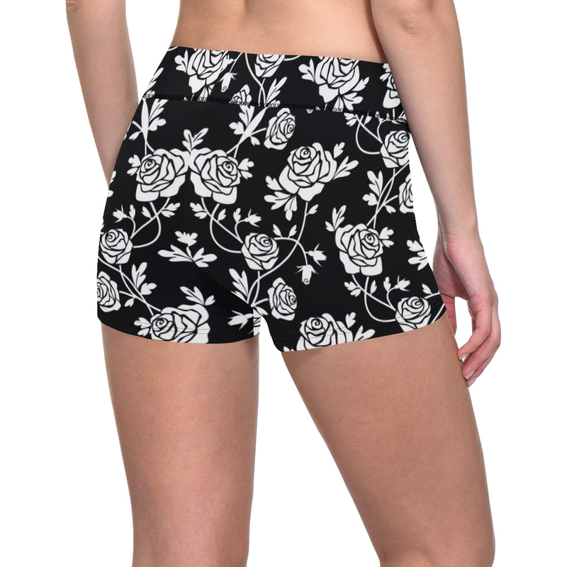 Rose Pattern Print Design RO013 Yoga Shorts