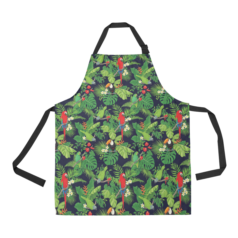 Rainforest Parrot Pattern Print Design A03 Apron with Pocket