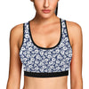 Hibiscus Blue Hawaiian Flower Style Sports Bra