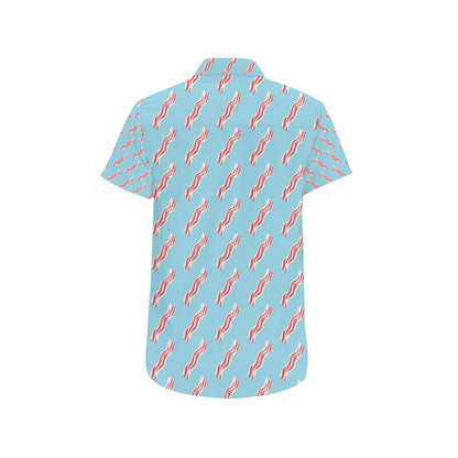 Bacon Pattern Print Design 03 Men's Short Sleeve Button Up Shirt